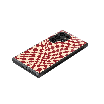 groovy red cream pattern back phone cover | glass case for samsung galaxy s23 ultra