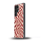 groovy red cream pattern back phone cover | glass case for samsung galaxy s25 ultra