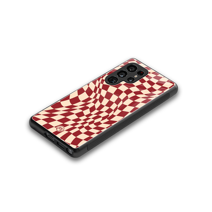 groovy red cream pattern back phone cover | glass case for samsung galaxy s25 ultra
