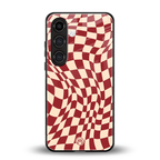 groovy red cream pattern back phone cover | glass case for samsung galaxy s25 plus