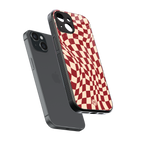 groovy red cream pattern back phone cover | glass case for iphone 15