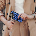 groovy blue black pattern back phone cover | glass case for nothing phone 2