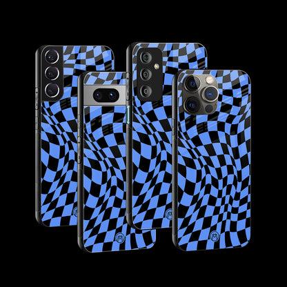 Groovy Blue Black Pattern Phone Cover | Glass Case