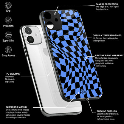 Groovy Blue Black Pattern Phone Cover | Glass Case