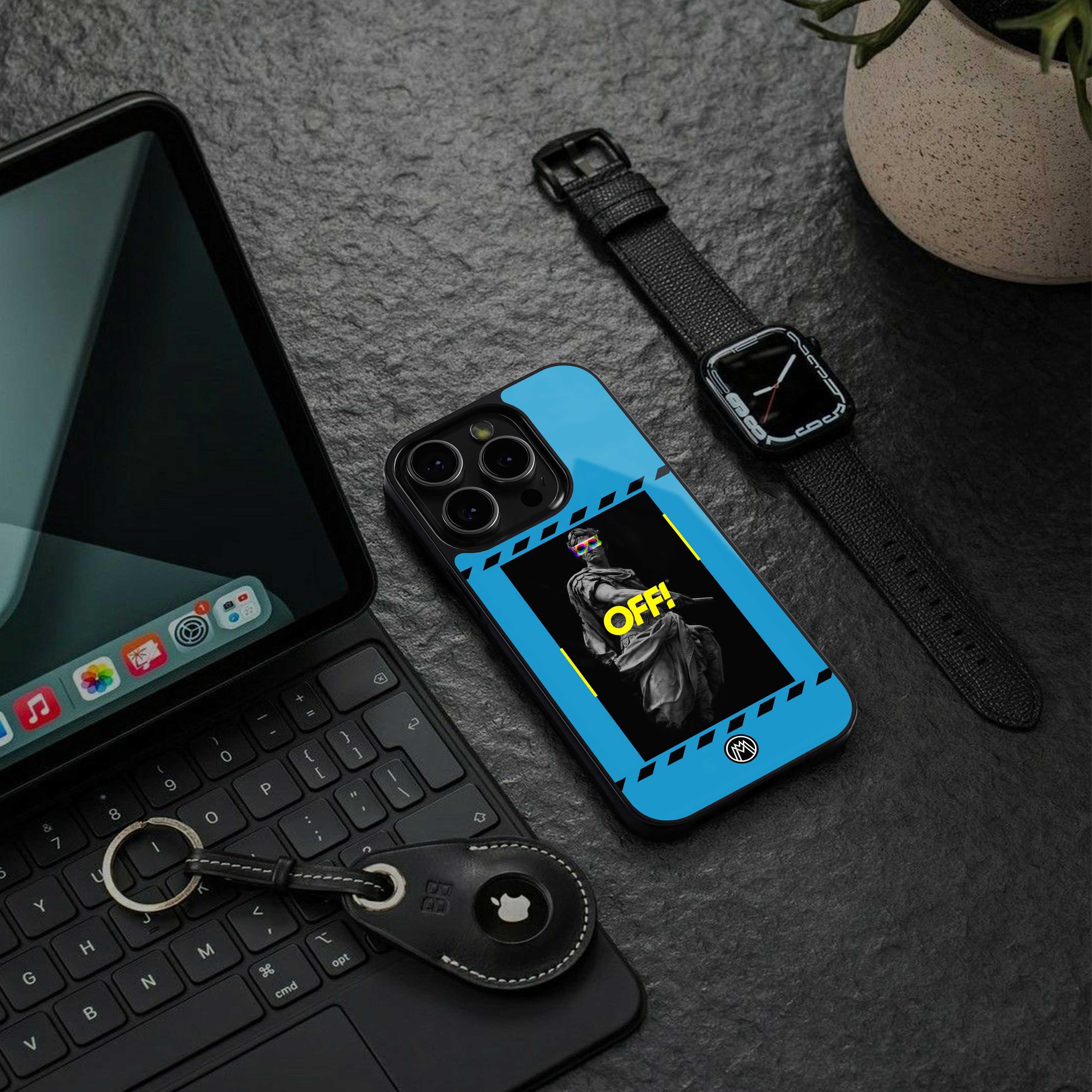 groovy caesar back phone cover | glass case for iphone 13 pro max