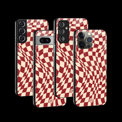 Groovy Red Cream Pattern Phone Cover | Glass Case