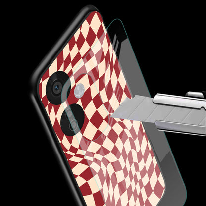 Groovy Red Cream Pattern Phone Cover | Glass Case