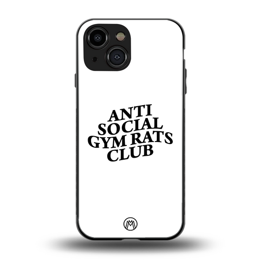 gym rats club back phone cover | glass case for iphone 13 mini