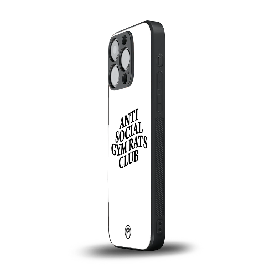 gym rats club back phone cover | glass case for iphone 13 pro