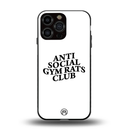 gym rats club back phone cover | glass case for iphone 14 pro max