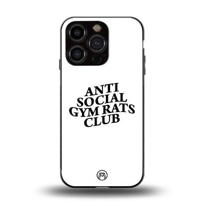 gym rats club back phone cover | glass case for iphone 14 pro