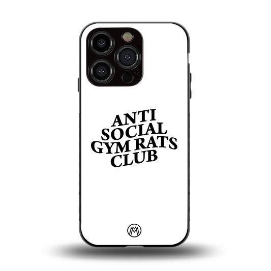 gym rats club back phone cover | glass case for iphone 14 pro
