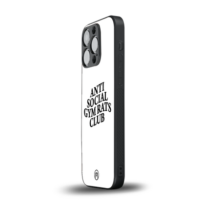 gym rats club back phone cover | glass case for iphone 14 pro