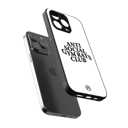 gym rats club back phone cover | glass case for iphone 15 pro