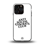 gym rats club back phone cover | glass case for iphone 16 pro