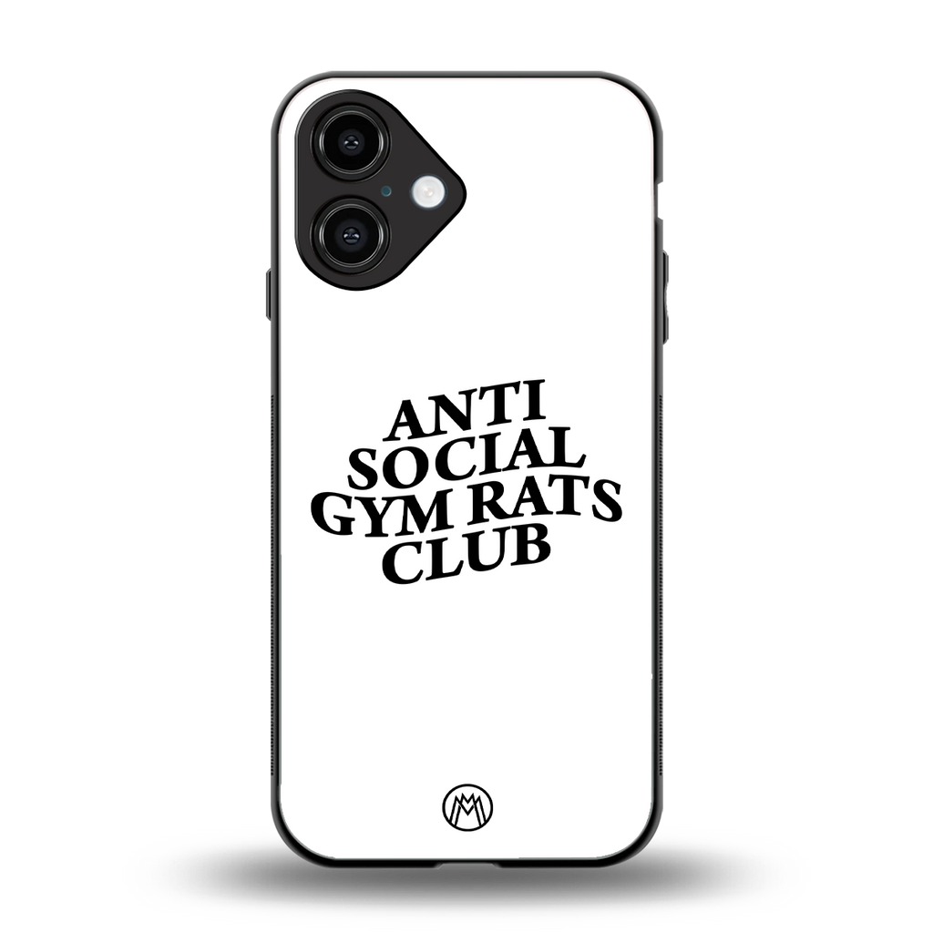 gym rats club back phone cover | glass case for iphone 16