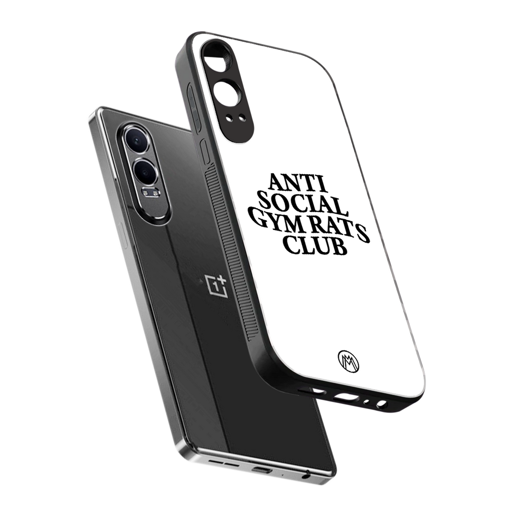 gym rats club back phone cover | glass case for oneplus nord ce 4 lite
