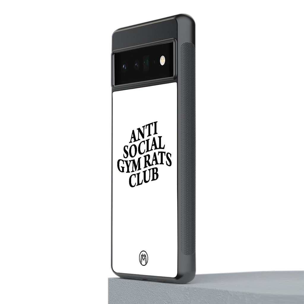 gym rats club back phone cover | glass case for google pixel 6 pro