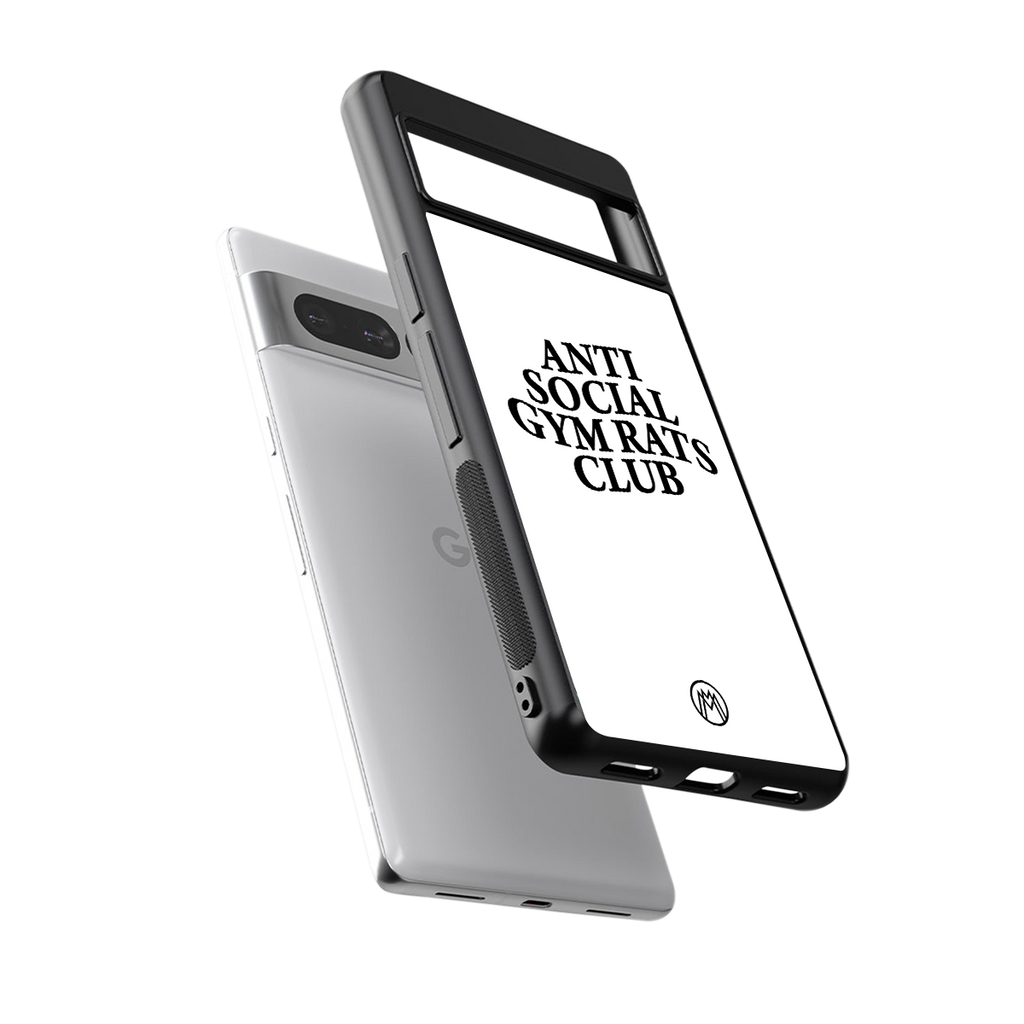 gym rats club back phone cover | glass case for google pixel 7 pro