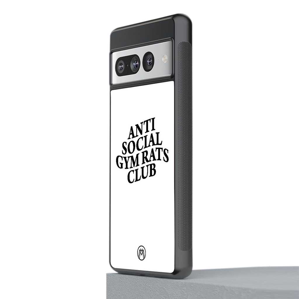 gym rats club back phone cover | glass case for google pixel 7 pro