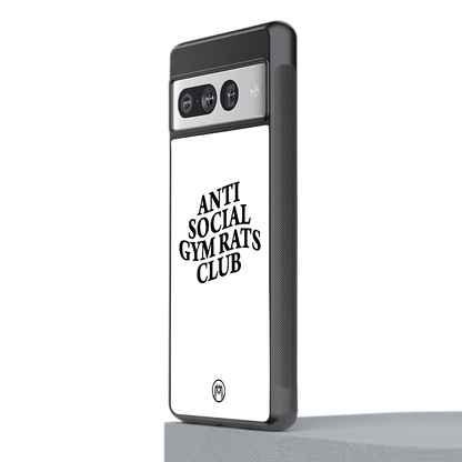 gym rats club back phone cover | glass case for google pixel 7 pro