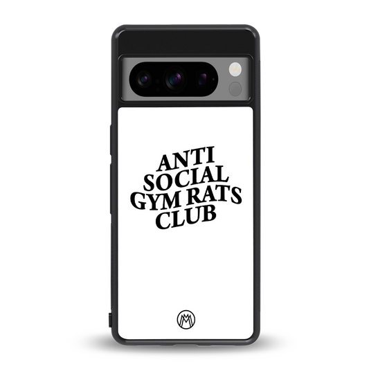 gym rats club back phone cover | glass case for google pixel 8 pro