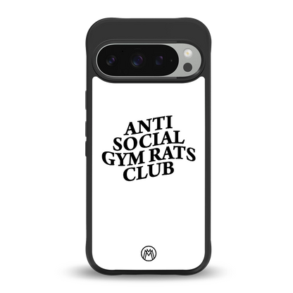 gym rats club back phone cover | glass case for google pixel 9 pro xl