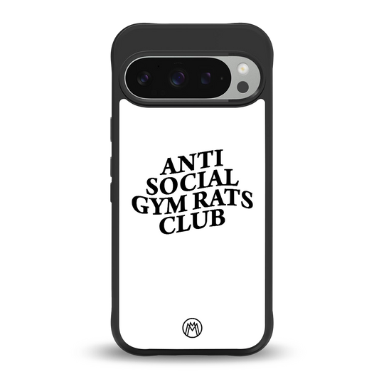 gym rats club back phone cover | glass case for google pixel 9 pro xl