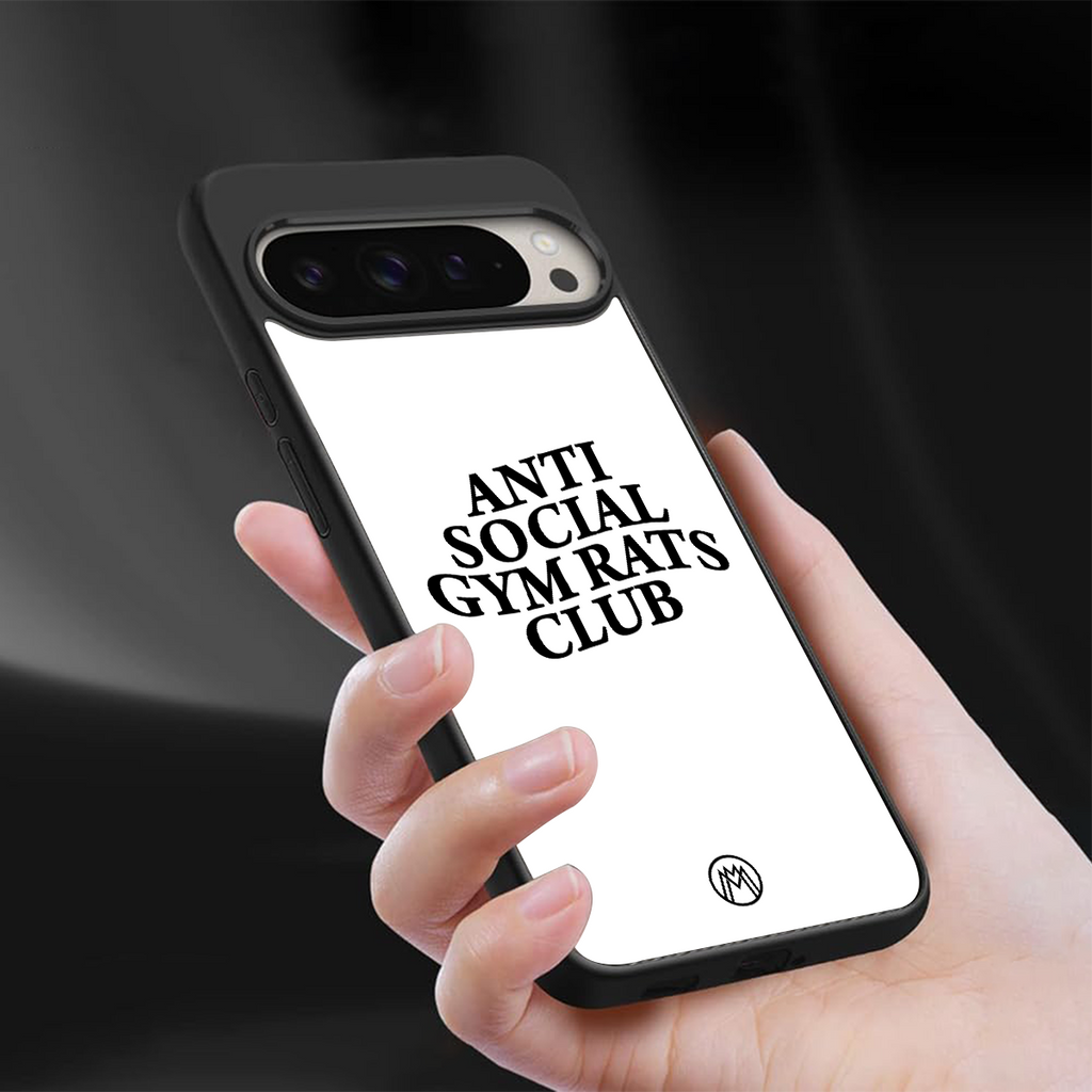 gym rats club back phone cover | glass case for google pixel 9 pro