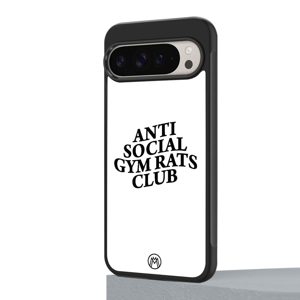 gym rats club back phone cover | glass case for google pixel 9 pro