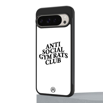 gym rats club back phone cover | glass case for google pixel 9 pro xl