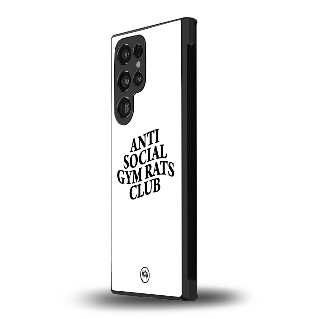 gym rats club back phone cover | glass case for samsung galaxy s24 ultra
