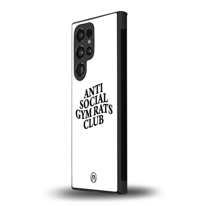 gym rats club back phone cover | glass case for samsung galaxy s23 ultra