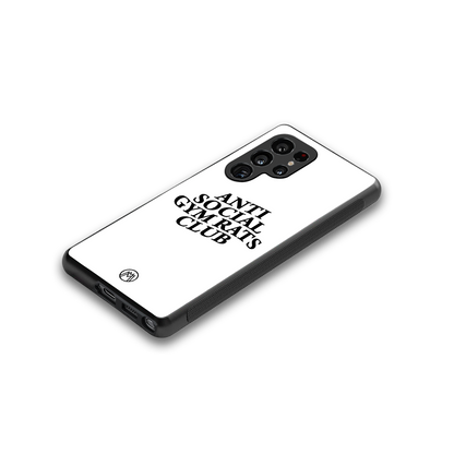 gym rats club back phone cover | glass case for samsung galaxy s25 ultra