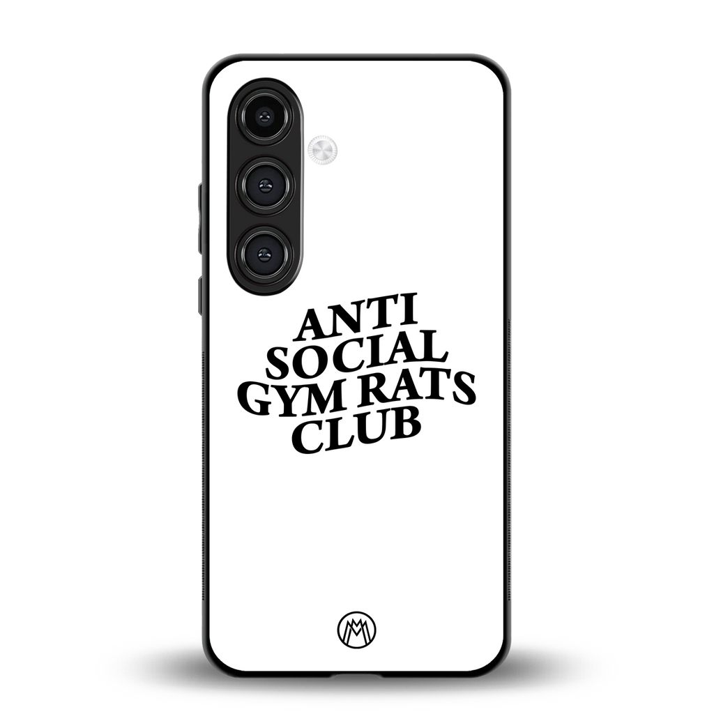 gym rats club back phone cover | glass case for samsung galaxy s24 fe