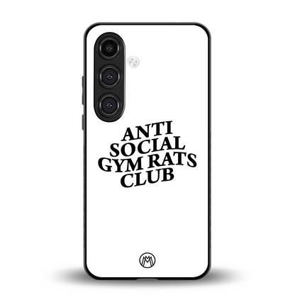 gym rats club back phone cover | glass case for samsung galaxy s24 fe