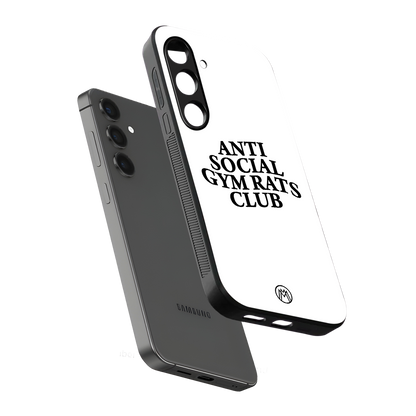 gym rats club back phone cover | glass case for samsung galaxy s24 fe