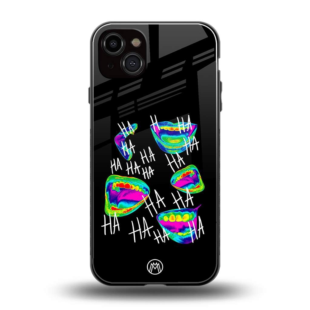 hahahahahaha back phone cover | glass case for iphone 15 plus