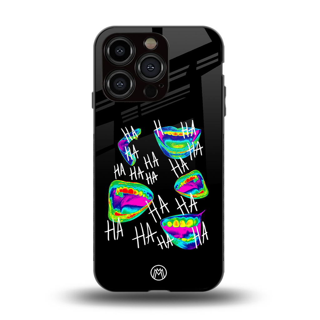 hahahahahaha back phone cover | glass case for iphone 15 pro