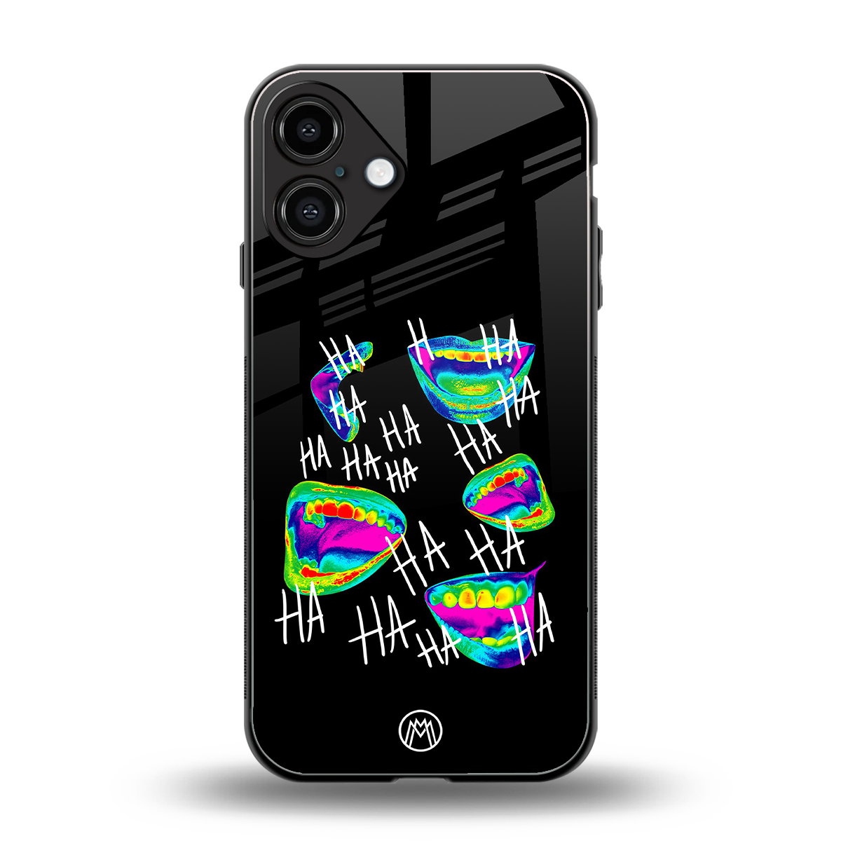 hahahahahaha back phone cover | glass case for iphone 16 plus