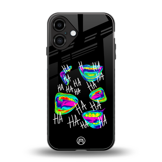 hahahahahaha back phone cover | glass case for iphone 16 plus