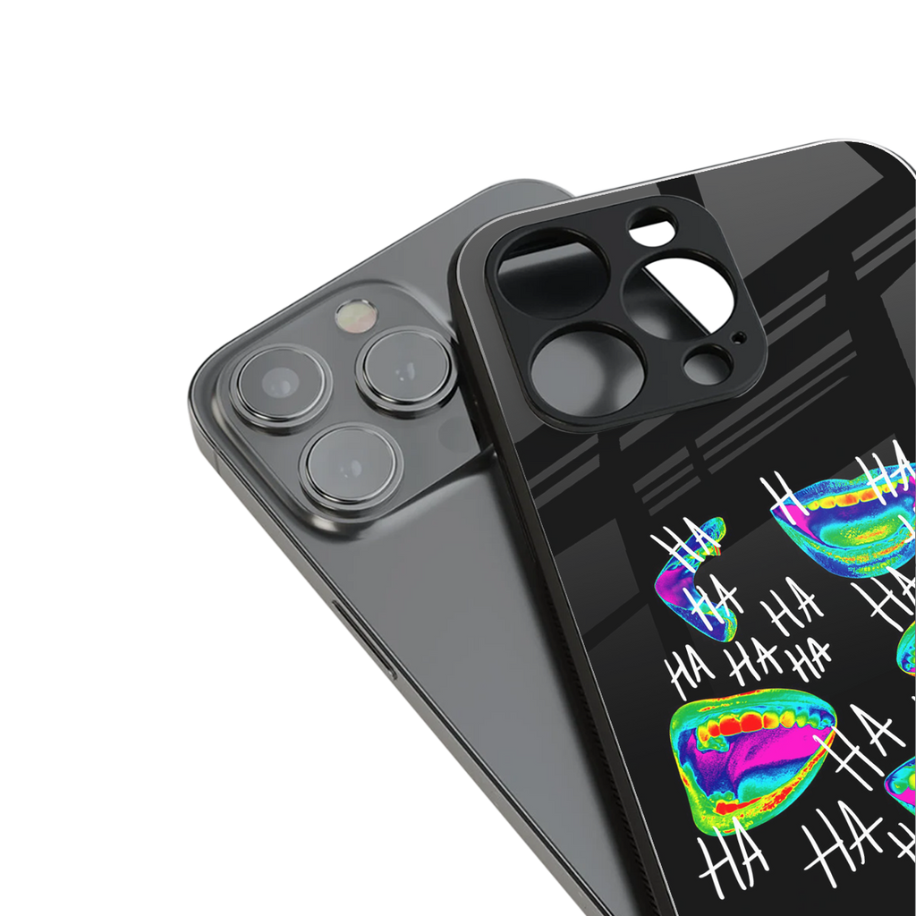 hahahahahaha back phone cover | glass case for iphone 15 pro