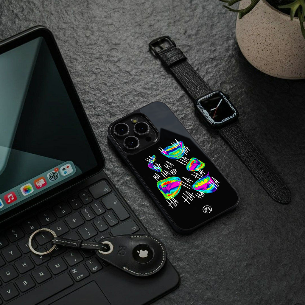 hahahahahaha back phone cover | glass case for iphone 15 pro
