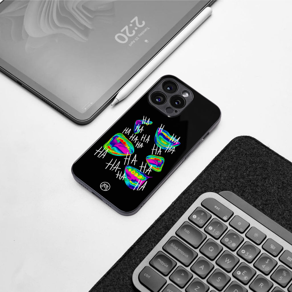 hahahahahaha back phone cover | glass case for iphone 15 pro