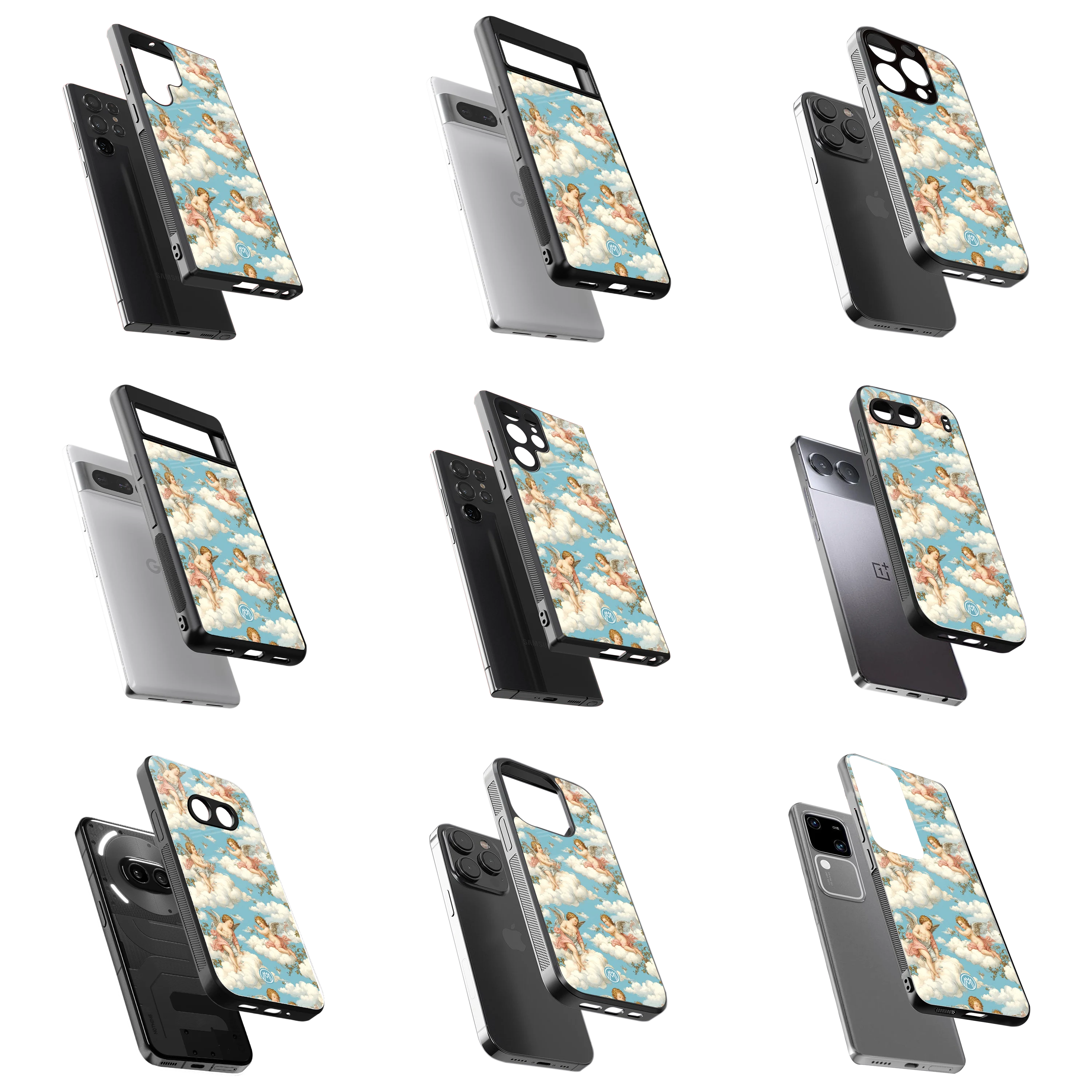Durable Glass Back Mobile Case for iPhone, Samsung, OnePlus, Google Pixel, Redmi, Vivo, Oppo