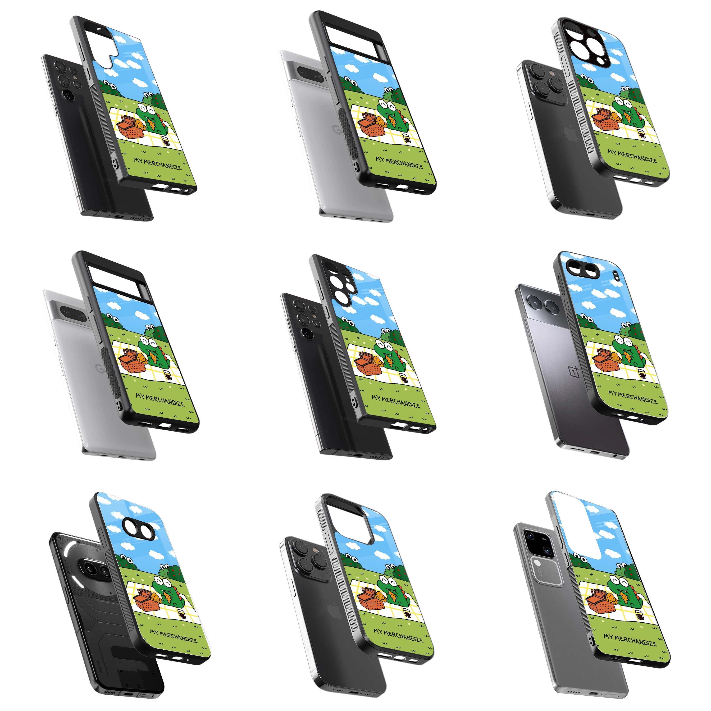 Durable Glass Back Mobile Case for iPhone, Samsung, OnePlus, Google Pixel, Redmi, Vivo, Oppo