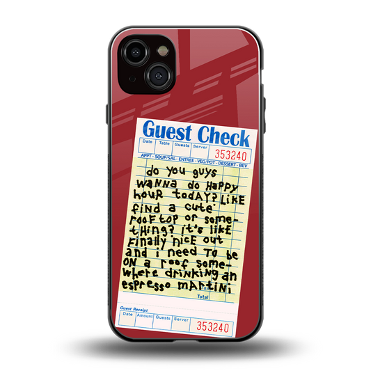 happy hour back phone cover | glass case for iphone 15 plus