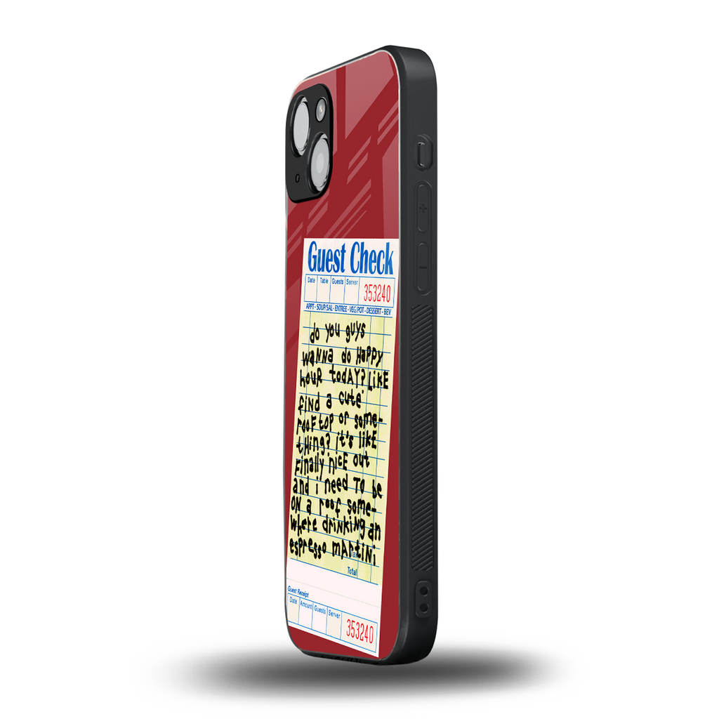 happy hour back phone cover | glass case for iphone 14 plus