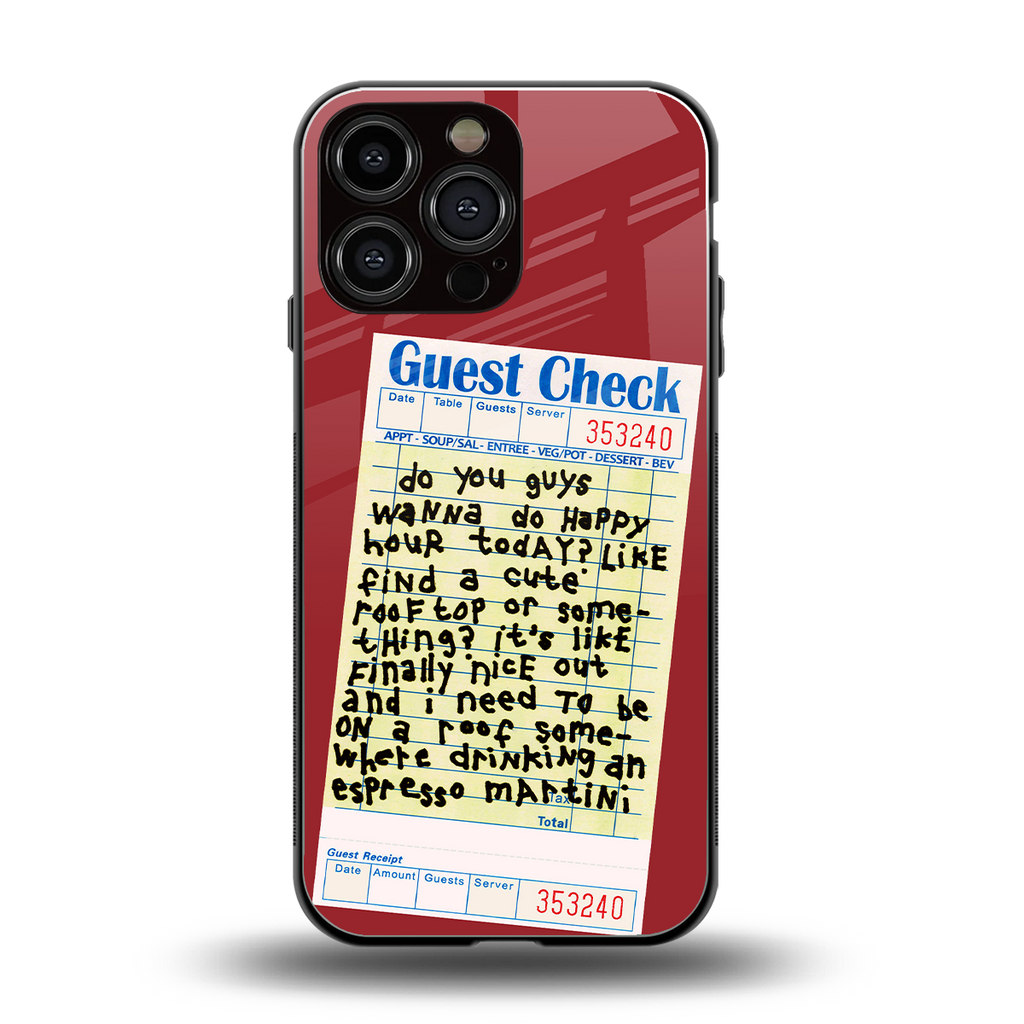 happy hour back phone cover | glass case for iphone 15 pro max