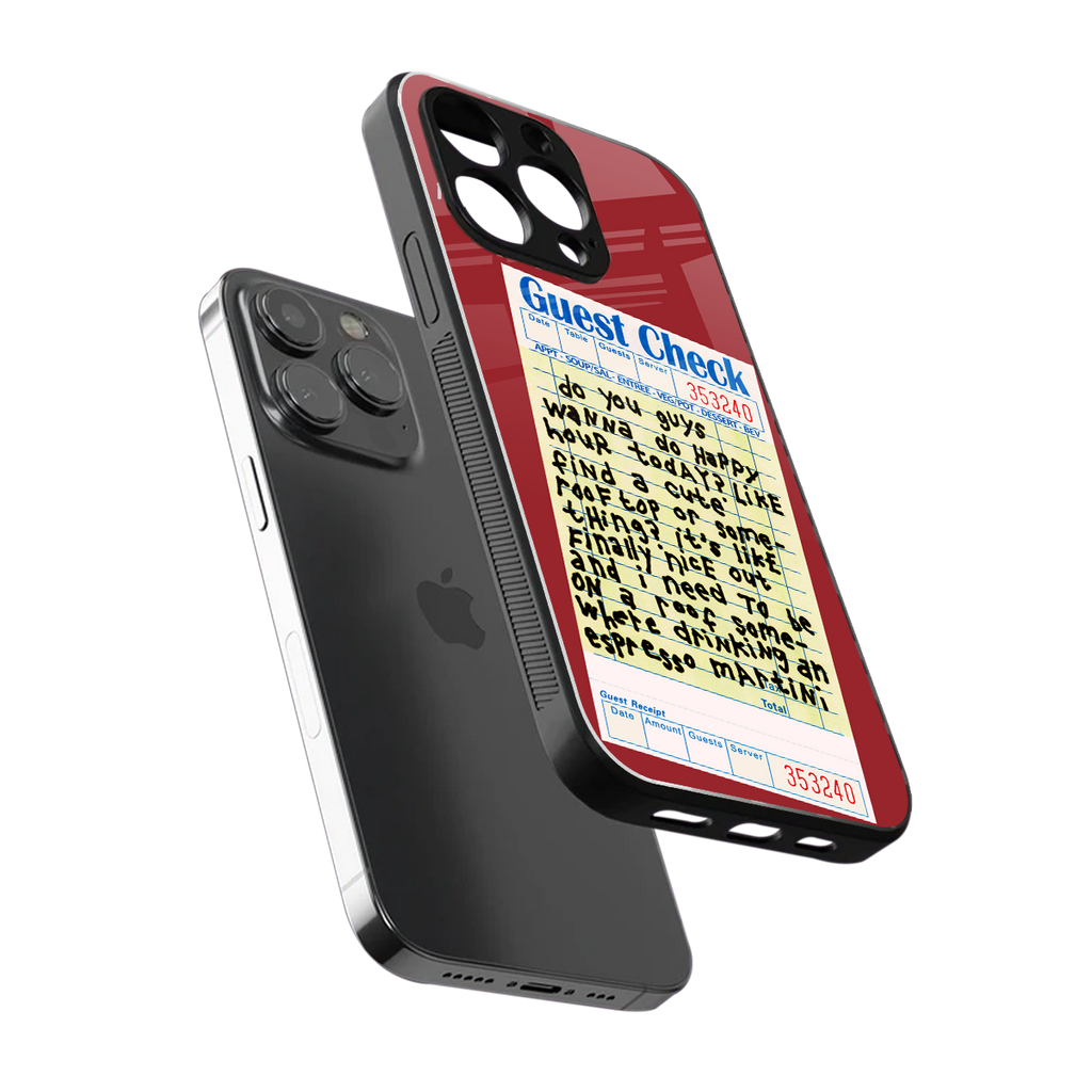 happy hour back phone cover | glass case for iphone 15 pro max